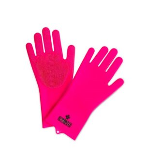 MUC-OFF RĘKAWICE DO MYCIA ROWERU Deep Scrubber Gloves Pink M
