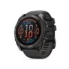 010-02905-21 Zegarek Garmin fēnix® 8 - 51 mm, AMOLED Sapphire, Carbon grey DLC z paskiem silikonowym w kolorze czarnym/Pebble grey