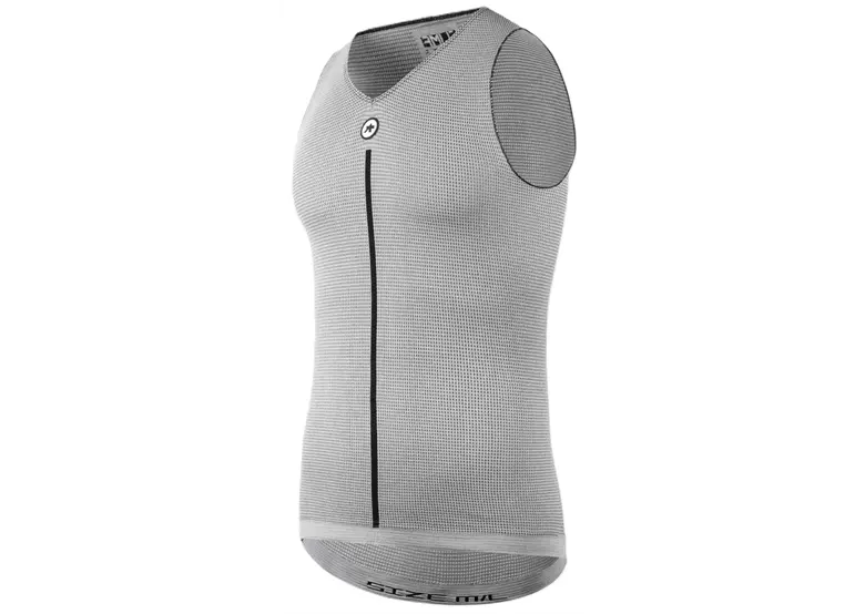 Podkoszulek rowerowy bez rękawów ASSOS NS Skin Layer V Neck bielizna termoaktywna na lato Grey