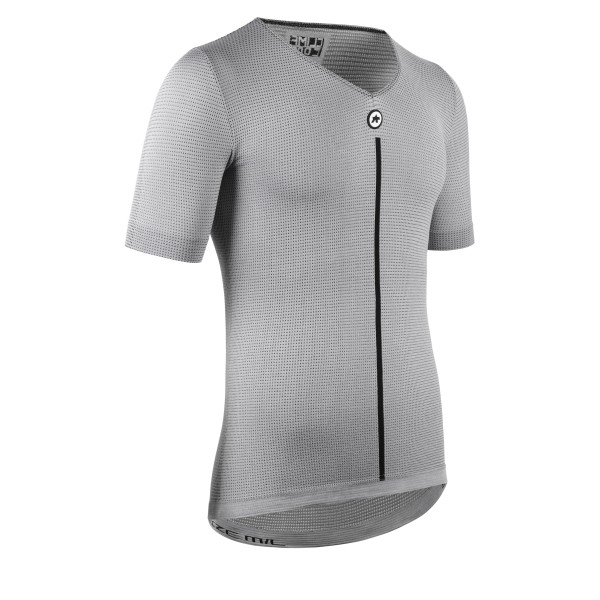 Podkoszulek rowerowy z krótkim rękawem ASSOS SS Skin Layer V Neck bielizna termoaktywna na lato Grey
