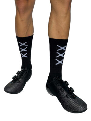 Skarpetki rowerowe XXX Socks JAKUB TRUKSA skarpety Black-White logo