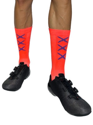 Skarpetki rowerowe XXX Socks JAKUB TRUKSA skarpety Orange-Purple logo