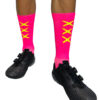 Skarpetki rowerowe XXX Socks JAKUB TRUKSA skarpety Pink-Yellow logo