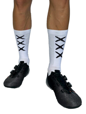 Skarpetki rowerowe XXX Socks JAKUB TRUKSA skarpety White-Black logo