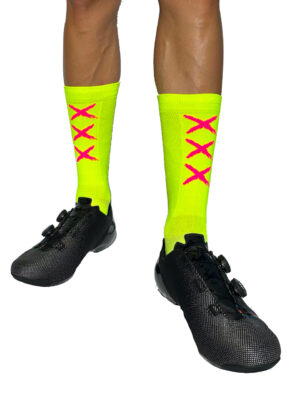 Skarpetki rowerowe XXX Socks JAKUB TRUKSA skarpety Yellow/Pink