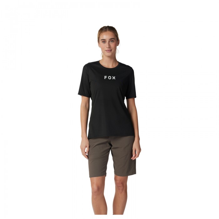 Damska koszulka rowerowa FOX Lady RANGER WORDMARK SS Jersey Black