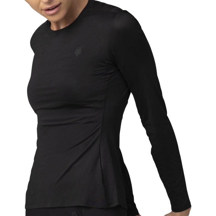 Damska koszulka rowerowa FOX Lady TECBASE LS Jersey z długim rękawem Black