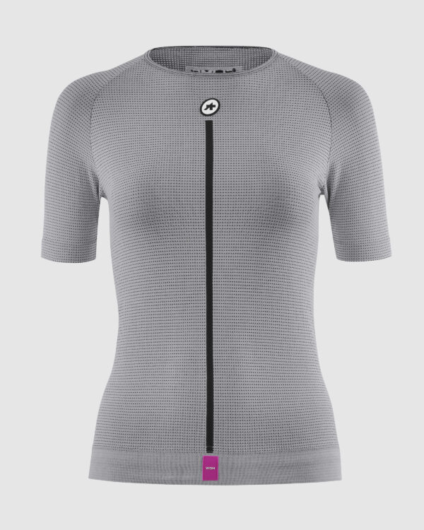 Damski podkoszulek rowerowy z krótkim rękawem ASSOS SS Skin Layer P1 bielizna termoaktywna na lato Grey Series