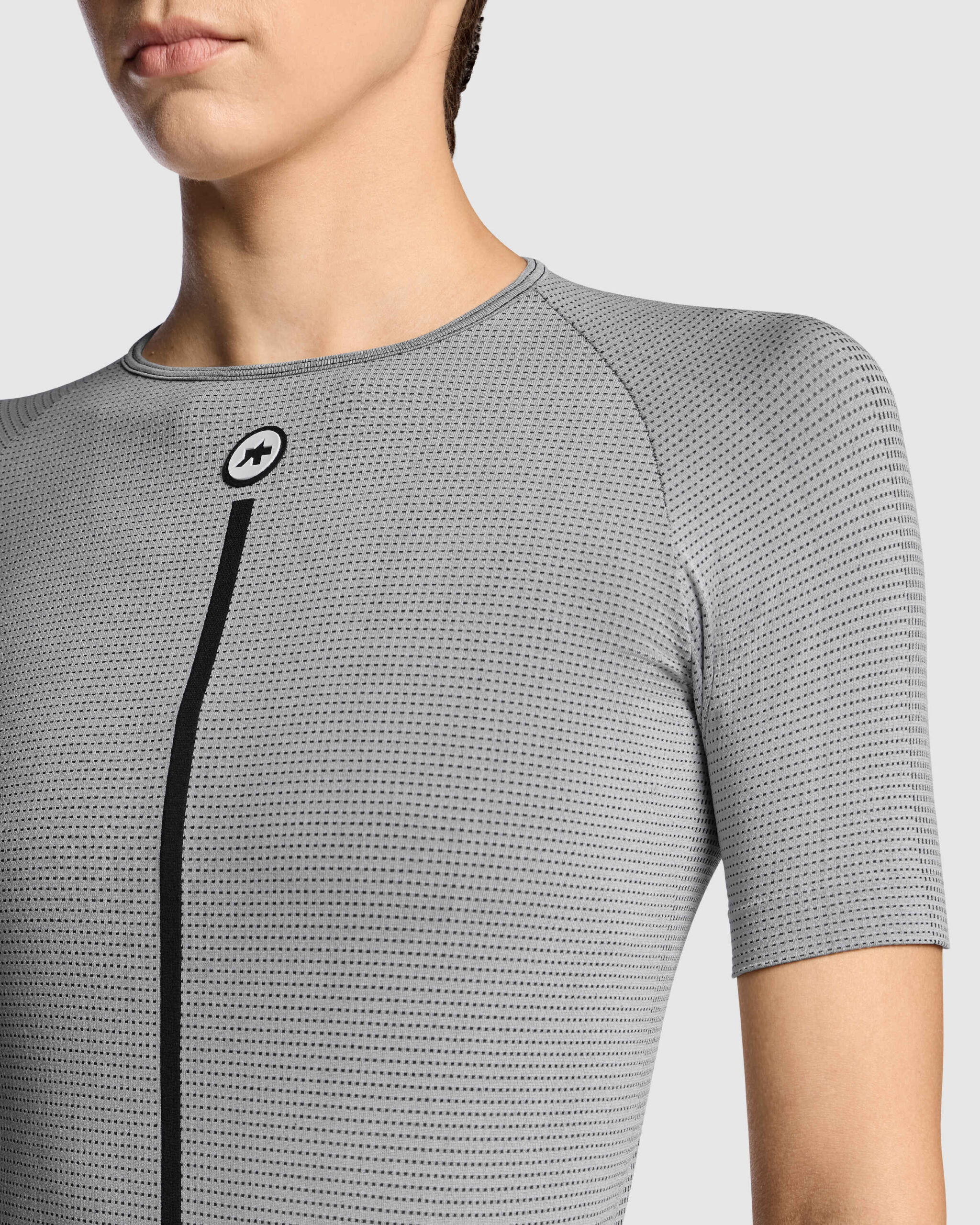 Damski podkoszulek rowerowy z krótkim rękawem ASSOS SS Skin Layer P1 bielizna termoaktywna na lato Grey Series
