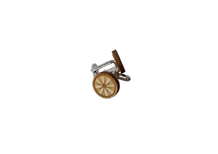 Spinki do mankietów Fabryka Rowerów - koła rowerowe z drewna handmade