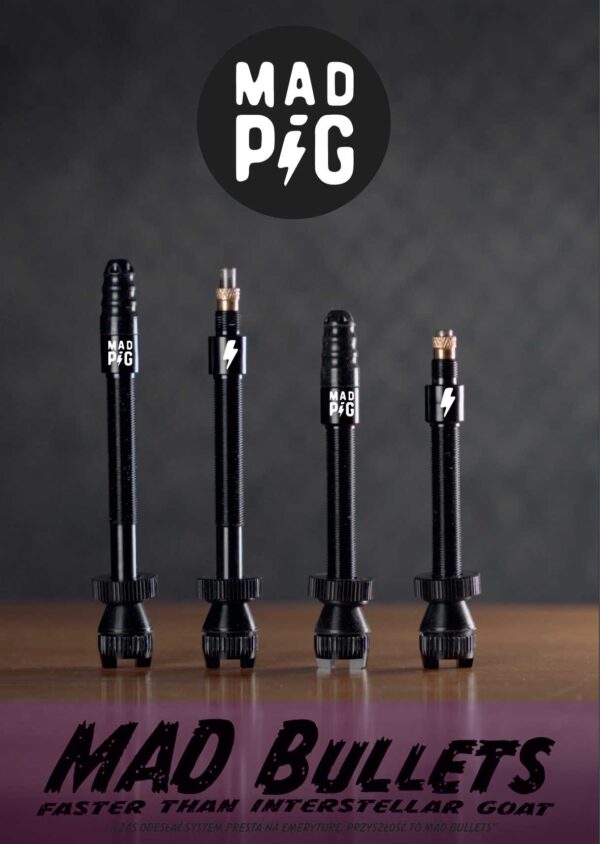 Zawory 21-48 mm tubeless Mad Bullets MAD PIG Black
