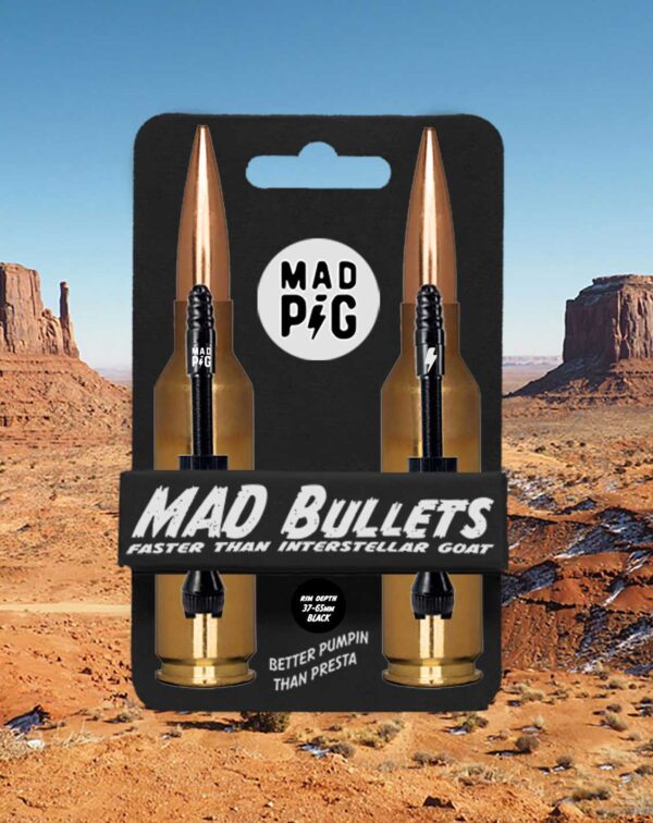 Zawory 37-65 mm tubeless Mad Bullets MAD PIG Black