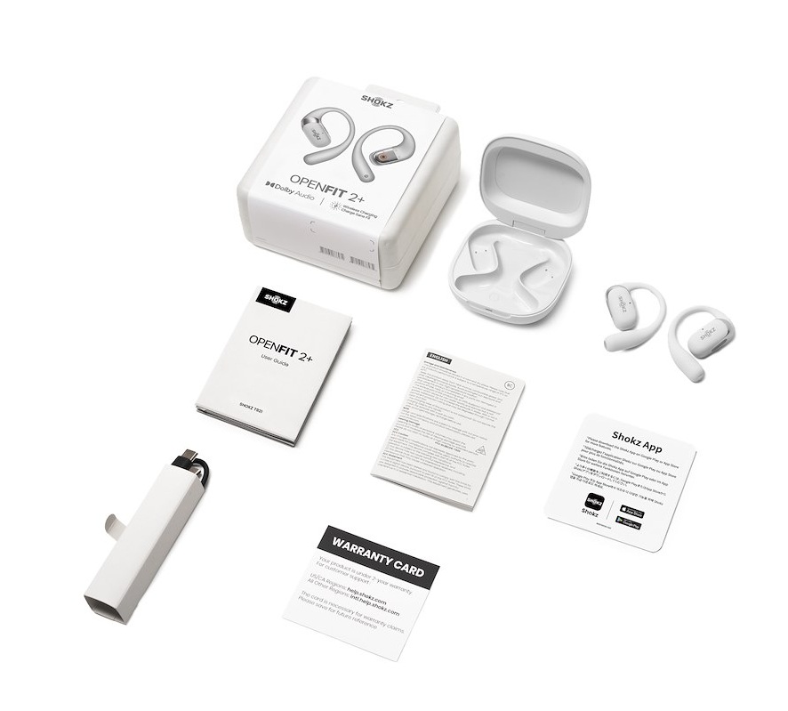 Bezprzewodowe słuchawki Shokz OpenFit 2+ GREY (6) Bezprzewodowe słuchawki Shokz OpenFit 2+ GREY