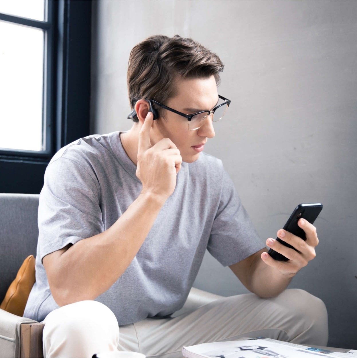 Słuchawki Shokz OpenMove GREY Otwarte Słuchawki Sportowe Z Przewodnictwem Kostnym