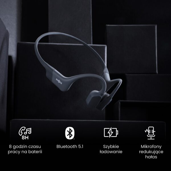 Słuchawki Shokz OpenRun BLACK USB-C bezprzewodowe słuchawki z przewodnictwem kostnym