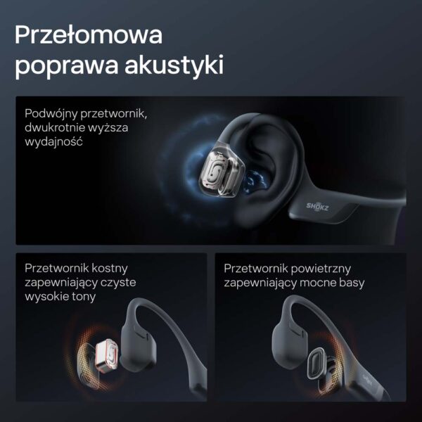Słuchawki Shokz OpenRun Pro 2 BLACK bezprzewodowe słuchawki z przewodnictwem kostnym