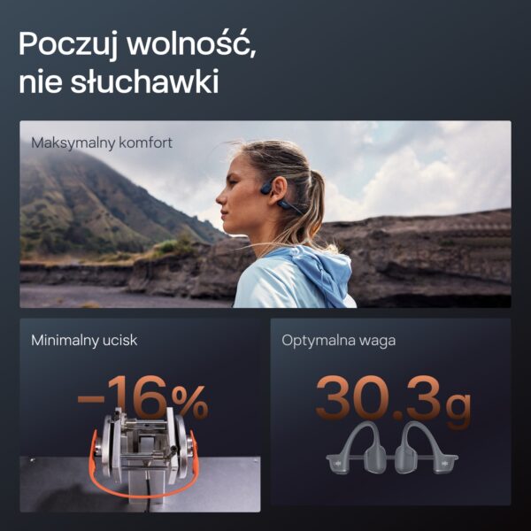 Słuchawki Shokz OpenRun Pro 2 MINI BLACK bezprzewodowe słuchawki otwarte przewodnictwo kostne - obrazek 6
