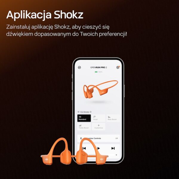 Słuchawki Shokz OpenRun Pro 2 ORANGE bezprzewodowe słuchawki z przewodnictwem kostnym - obrazek 4