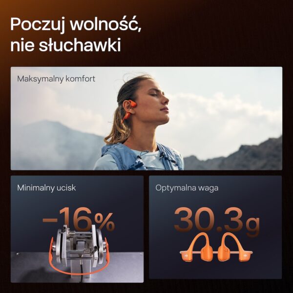 Słuchawki Shokz OpenRun Pro 2 ORANGE bezprzewodowe słuchawki z przewodnictwem kostnym - obrazek 5