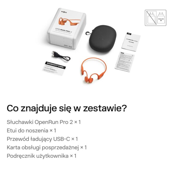 Słuchawki Shokz OpenRun Pro 2 ORANGE bezprzewodowe słuchawki z przewodnictwem kostnym - obrazek 3