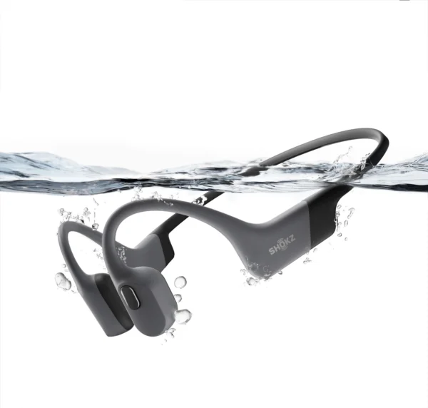 Wodoodporne słuchawki Shokz OpenSwim PRO GREY słuchawki sportowe z przewodnictwem kostnym