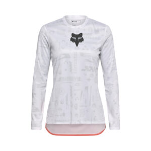 Damska koszulka rowerowa z długim rękawem FOX RANGER LS LUNAR White