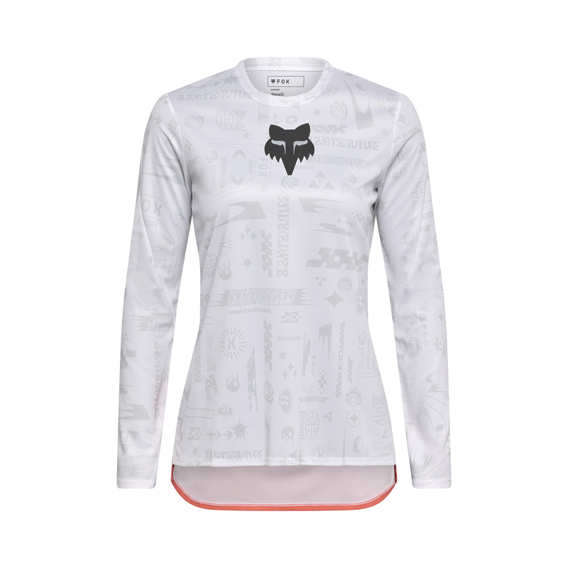 Damska koszulka rowerowa z długim rękawem FOX RANGER LS LUNAR White