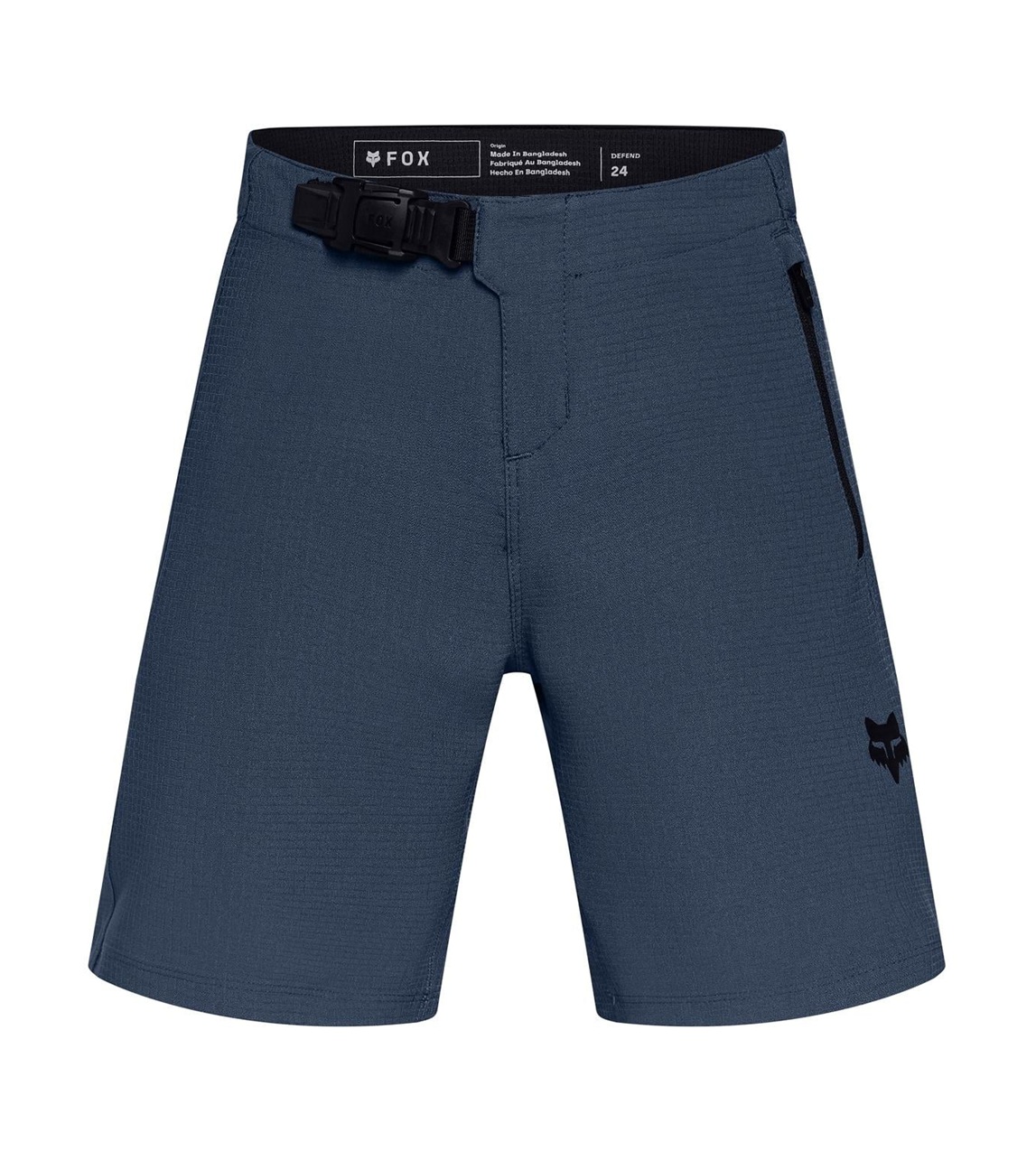 Młodzieżowe spodenki rowerowe FOX DEFEND Galaxy Blue (1) Młodzieżowe spodenki rowerowe FOX DEFEND Galaxy Blue