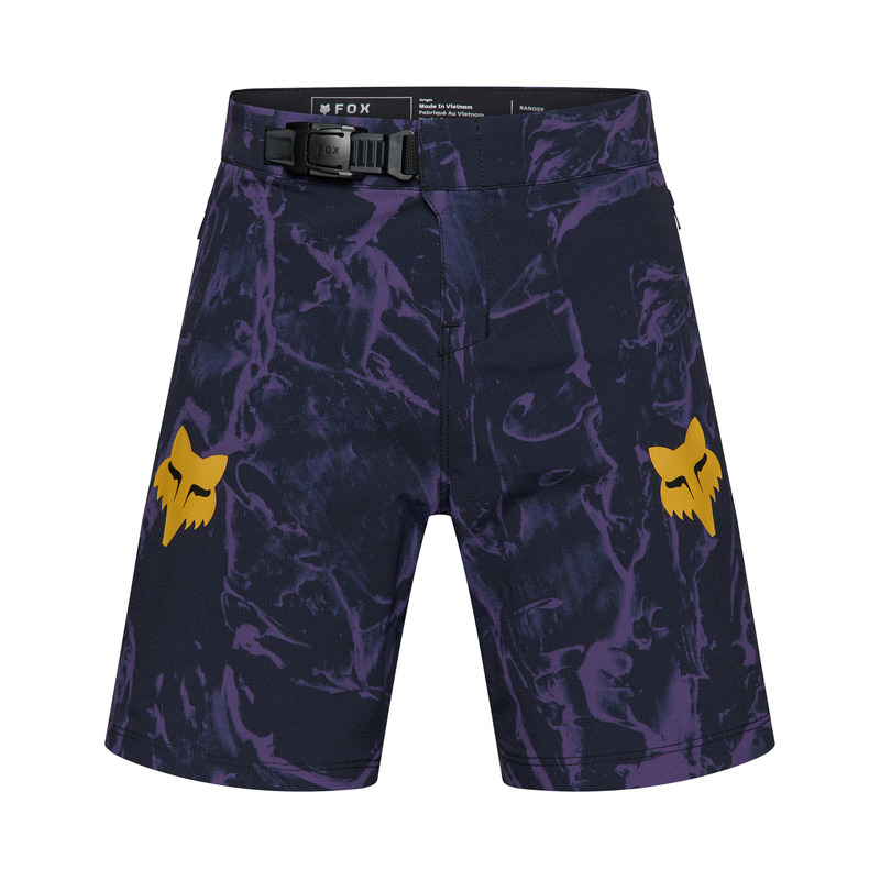 Spodenki rowerowe dziecięce FOX RANGER Junior Image Print Plum