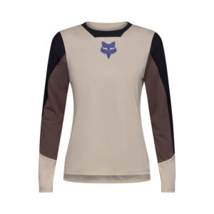 Damska koszulka rowerowa FOX DEFEND LS Park Chalk