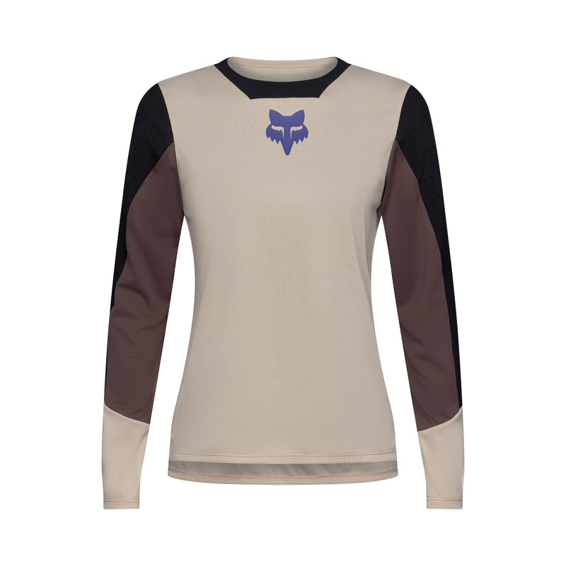 Damska koszulka rowerowa FOX DEFEND LS Park Chalk (1) Damska koszulka rowerowa FOX DEFEND LS Park Chalk