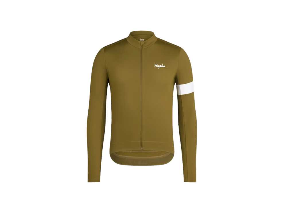 Termiczna koszulka rowerowa z długimi rękawami Rapha Core Khaki